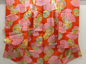 アンティーク　毬に花模様長襦袢(刺繍衿付き)